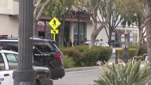 Police surround the scene of a deadly officer-involved shooting at the Church of Scientology in Inglewood on March 27, 2019. (Credit: KTLA) 