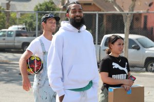 Nipsey Hussle attends Nipsey Hussle x PUMA Hoops Basketball Court Refurbishment Reveal Event on Oct. 22, 2018, in Los Angeles. (Credit: Jerritt Clark/Getty Images for PUMA)