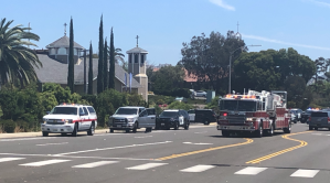 Deputies investigate reports of a gunman near a synagogue in Poway on April 27, 2019. (Credit: KSWB)