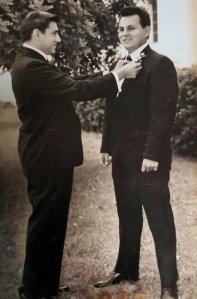 Raul Guerra, a U.S. naval journalist killed in the Vietnam War, is seen alongside his childhood friend Ruben Valencia, who worked to bring his remains home to Southern California for more than 10 years.