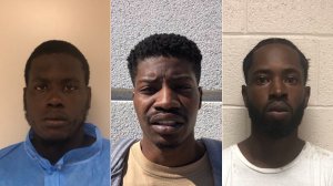 (Left to right) Travion Deshon Brown, 22, Terrell Lamont Brown, 21, and Eric Alphonso Mitchell, 21, pictured in photos provided by the Orange Police Department following their arrests on April 25, 2019.