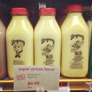 Egg nog from Broguiere’s Dairy is seen in an image tweeted by Gelson's Markets in 2014.