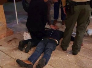 Commerce City Councilman Leonard Mendoza is seen knocked to the ground after a brawl at the California Contract Cities Association's Annual Municipal Seminar on May 18, 2019, at the Renaissance Indian Wells Resort & Spa in video obtained by KTLA.