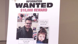 Images of Miguel Macias and his niece appear in a poster from the Los Angeles County Sheriff's Department on May 8, 2019.