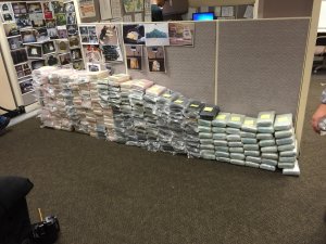Bundles of drugs are seen after being seized in an investigation into a drug trafficking ring extending from Mexico to the U.S. This photo was released by the U.S. Department of Justice on May 30, 2019.