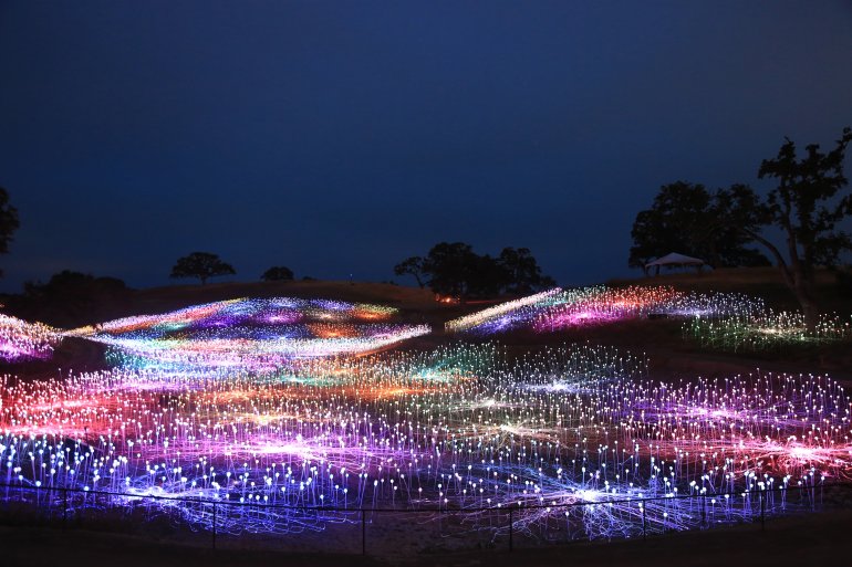 Artist Bruce Munro’s light exhibit "Field of Light at Sensorio" in Paso Robles is seen in this undated photo. (Credit: Serena Munro / From Bruce Munro)