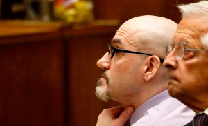 Michael Gargiulo sits and listens during opening statements on May 2, 2019, in Los Angeles. (Credit: AL SEIB/AFP/Getty Images)