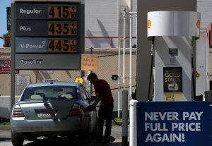  Gas prices over $4.00 a gallon are displayed at a gas station on April 09, 2019 in San Francisco. (Credit: Justin Sullivan / Getty Images) 