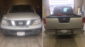 A Nissan Frontier that investigators believe was used to transport a homicide victim’s body is seen in photos released May 14, 2019, by the Ventura County Sheriff’s Office.