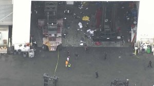 An investigation was underway at the Port of Los Angeles after an industrial accident left one worker dead and another injured on May 15, 2019. (Credit: KTLA)