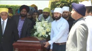 Gurpreet Singh, 44, of Downey is laid to rest in Hollywood on May 12, 2019. (Credit: KTLA)