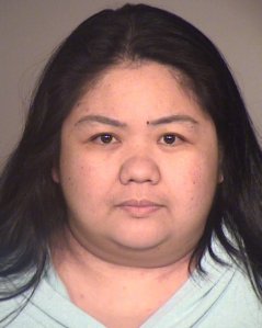 Ann Villasanta is seen in a booking photo released by the Ventura County Sheriff's Office.