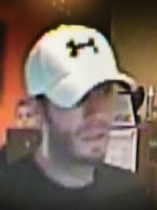 Deputies are seeking the man pictured in this surveillance photo in connection with a robbery at a Rabobank in Solvang on June 13, 2019. (Credit: Santa Barbara County Sheriff's Office)