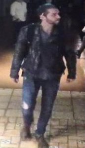 A man identified as Austin Mikel Clay is seen in a surveillance image captured after the theft of a Marilyn Monroe statue in Hollywood on June 16, 2019, and released by the Los Angeles Police Department.