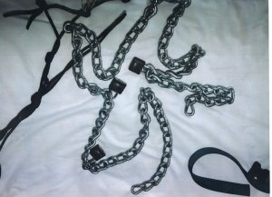 The Monroe County Sheriff's Department released this photo of the restraints the boy was allegedly kept in before his death.