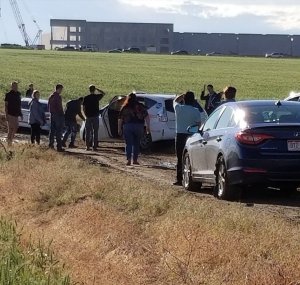 A muddy detour meant headaches for dozens of Denver drivers on June 23, 2019. (Credit: Connie Monsees via CNN)