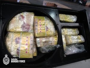Hidden inside stereo speakers, these packages of meth were shipped into Australia from Thailand. This photo was released June 6, 2019. (Credit: Australian Border Force)