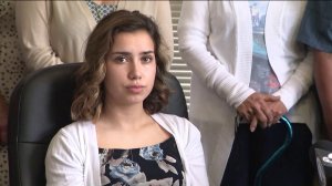 Savanna Blakkan, 15, speaks to members of the media on June 25, 2019, in Pasadena. (Credit: KTLA)