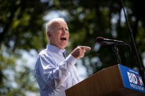 Former U.S. Vice President and Democratic presidential candidate Joe Biden speaks during a campaign kickoff rally, May 18, 2019 in Philadelphia, Pennsylvania. (Credit: Drew Angerer/Getty Images)