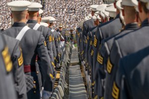 West Point graduates attend the U.S. Military Academy Class of 2019 graduation ceremony at Michie Stadium on May 25, 2019, in West Point, New York.(Credit: David Dee Delgado/Getty Images)