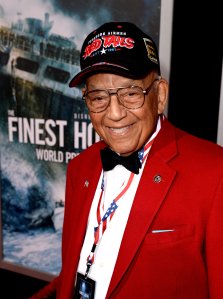 Tuskegee Airman Lt. Col. Robert Friend arrives at the premiere of Disney's "The Finest Hours" at the TCL Chinese Theatre on January 25, 2016 in Los Angeles, California. (Credit: Kevin Winter/Getty Images)