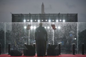 President Donald Trump speaks during the "Salute to America" Fourth of July event at the Lincoln Memorial in Washington, D.C, July 4, 2019. (Credit: MANDEL NGAN/AFP/Getty Images)