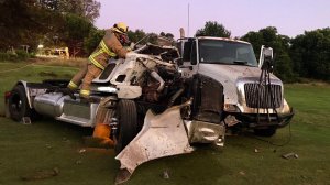 Officials work at the scene of a crash that left one person dead and another injured near Camarillo on July 11, 2019. (Credit: Ventura County Fire Department)