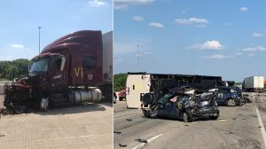 The aftermath of a deadly crash in Indiana is seen in photos released by Indiana State Police in July 2019.