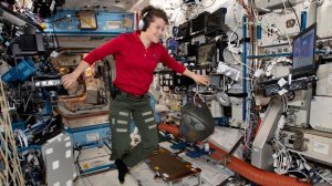 Anne McClain is seen on board the International Space Station. (CNN Photo)