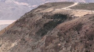 Officials investigate the area in Death Valley National Park known as Star Wars Canyon on Aug. 1, 2019, a day after a military plane crashed there. (Credit: High Desert News)