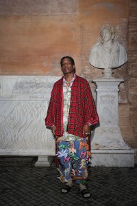 Rakim Mayers, aka A$AP Rocky, arrives at the Gucci Cruise 2020 at Musei Capitolini on May 28, 2019, in Rome, Italy. (Credit: Vittorio Zunino Celotto/Getty Images for Gucci)