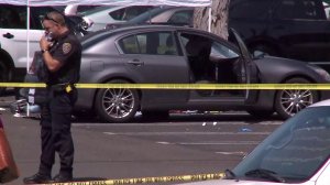 Police investigated at homicide at Cal State Fullerton on Aug. 19, 2019. (Credit: KTLA)