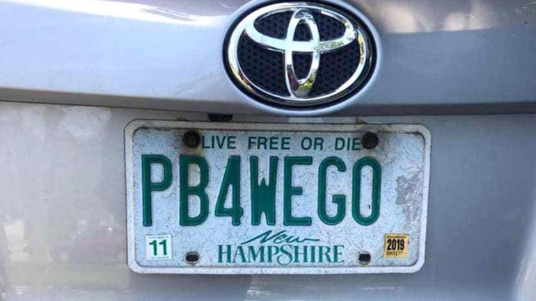 Wendy Auger successfully fought to keep the "PB4WEGO" license plate. (Credit: Wendy Auger via CNN)