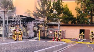 Firefighters responded to an electrical vault fire in Irvine on Aug. 2, 2019. (Credit: Orange County Fire Authority)