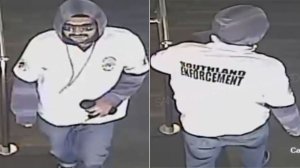A robbery suspect is seen at a check cashing store in Santa Ana on Aug. 24, 2019. (Credit: Santa Ana Police Department)