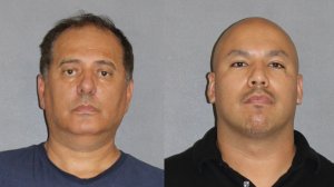 Reha Soylular and George Armando Medrano are seen in these booking photos from the Irvine Police Department.