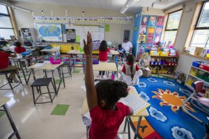 Students participate in a math class at Bayside Martin Luther King Jr. Academy in Sausalito, Calif. The Sausalito Marin City School District is under a state court order to end the unequal treatment of Bayside MLK students.(Credit: Allen J. Schaben / Los Angeles Times)