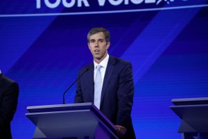 Beto O'Rourke speaks at the Democratic debate from Texas Southern University's Health & PE Center in Houston on Thursday, September 12 on ABC and Univision. (Credit: Heidi Gutman/Walt Disney Television via Getty Images) BETO OROURKE