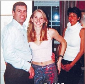 A photograph released in 2019 shows Prince Andrew Duke York with one of Jeffrey Epstein's accusers, Virgina Guifre, and alleged madam Ghislaine Maxwell. (Credit: Florida Southern District Court via CNN)