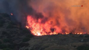 The Reche Fire burns near Moreno Valley on Oct. 10, 2019. (Credit: LoudLabs)