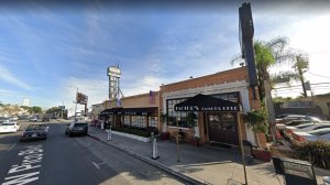 Factor's Famous Deli, located at 9420 West Pico Blvd. in Pico-Robertson, appears in an image from Google Maps.