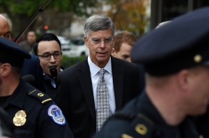 Diplomat Bill Taylor, center, arrives at the U.S. Capitol to testify before House committees as part of the ongoing impeachment inquiry of President Trump on Oct. 22, 2019. (Credit: Olivier Douliery / AFP / Getty Images)