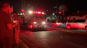 Firefighters respond to reports of explosion at an Oktoberfest celebration in Huntington Beach on Oct. 5, 2019. (Credit: KTLA)