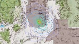 A preliminary magnitude 3.6 earthquake struck near Ridgecrest on Oct. 1, 2019. (Credit: USGS)