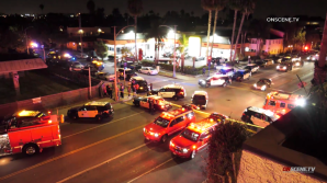 Authorities respond to a shooting at a house party in Long Beach on Oct. 29, 2019. (Credit: OnScene.TV)