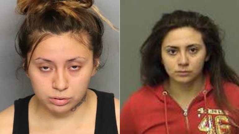 Obdulia Sanchez is seen in booking photos from the Stockton Police Department, left, and the Merced County Sheriff's Department, right.