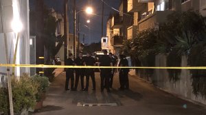 Police detained a man after his wife was found suffering from multiple stab wounds in Venice on Oct. 4, 2019. (Credit: KTLA)