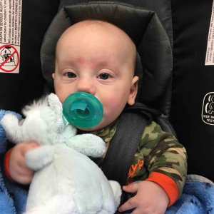 Baby RJ is seen in a photo posted to a GoFundMe account.