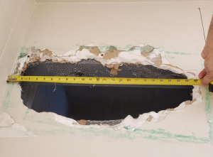 The 22-inch hole the inmates cut to escape from jail, sheriff’s officials said. (Credit: Monterey County Sheriff’s Office via Los Angeles Times)