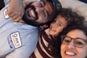 From left to right: Joseph Awaida, 30, appears in a photo with his 3-year-old son Omar and wife Raihan Dakhil. (Credit: GoFundMe)